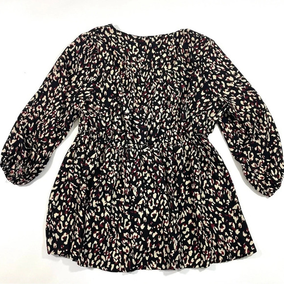 Torrid Leopard Georgette Blouse Red Black - Picture 3 of 9